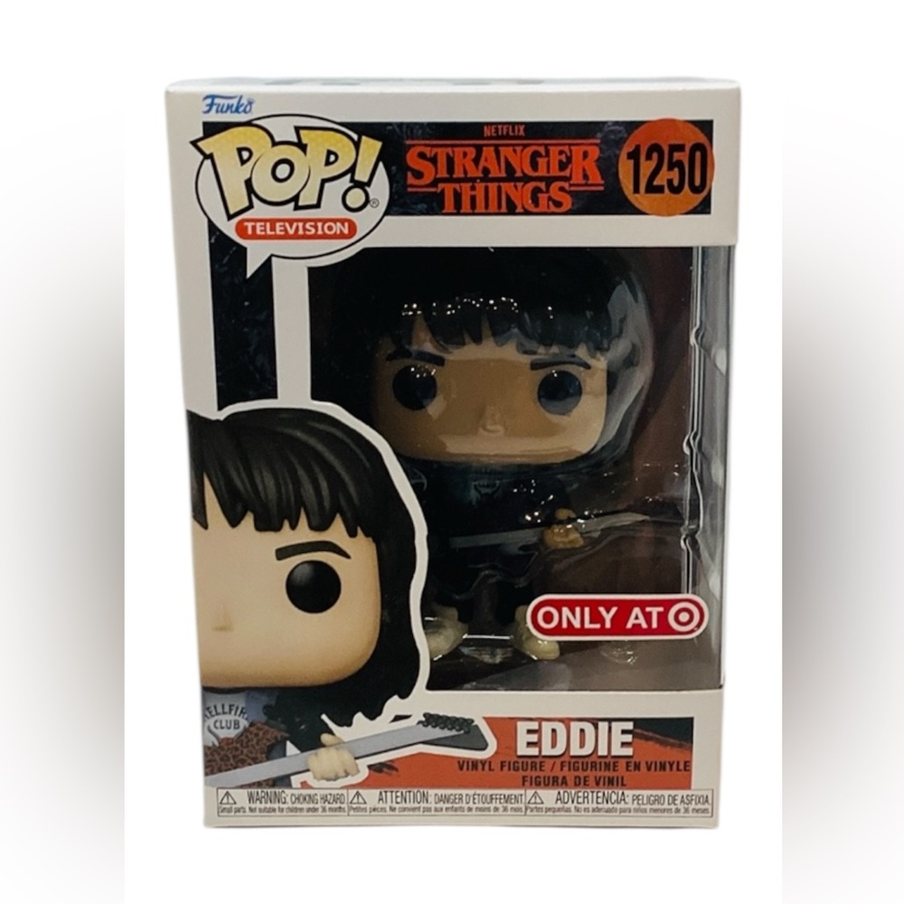 🍄 Funko Pop Stranger Things Eddie Figure with Black Outfit